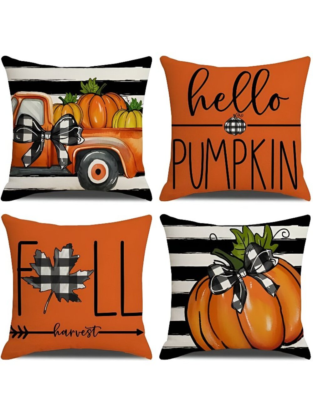 Fall Decorations for Home, Fall Pillow Covers 18x18 Set of 4, Thanksgiving
